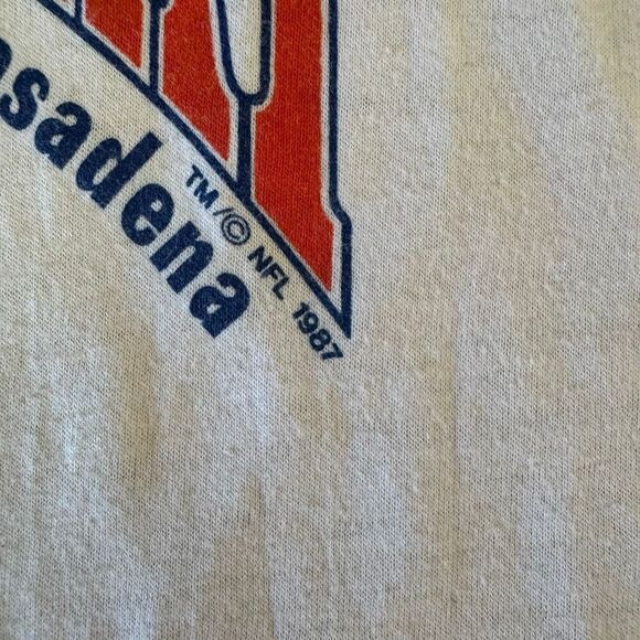 Vintage Denver Broncos 1986 AFC Champions Super Bowl Orange & White Size Large - Picture 3 of 10